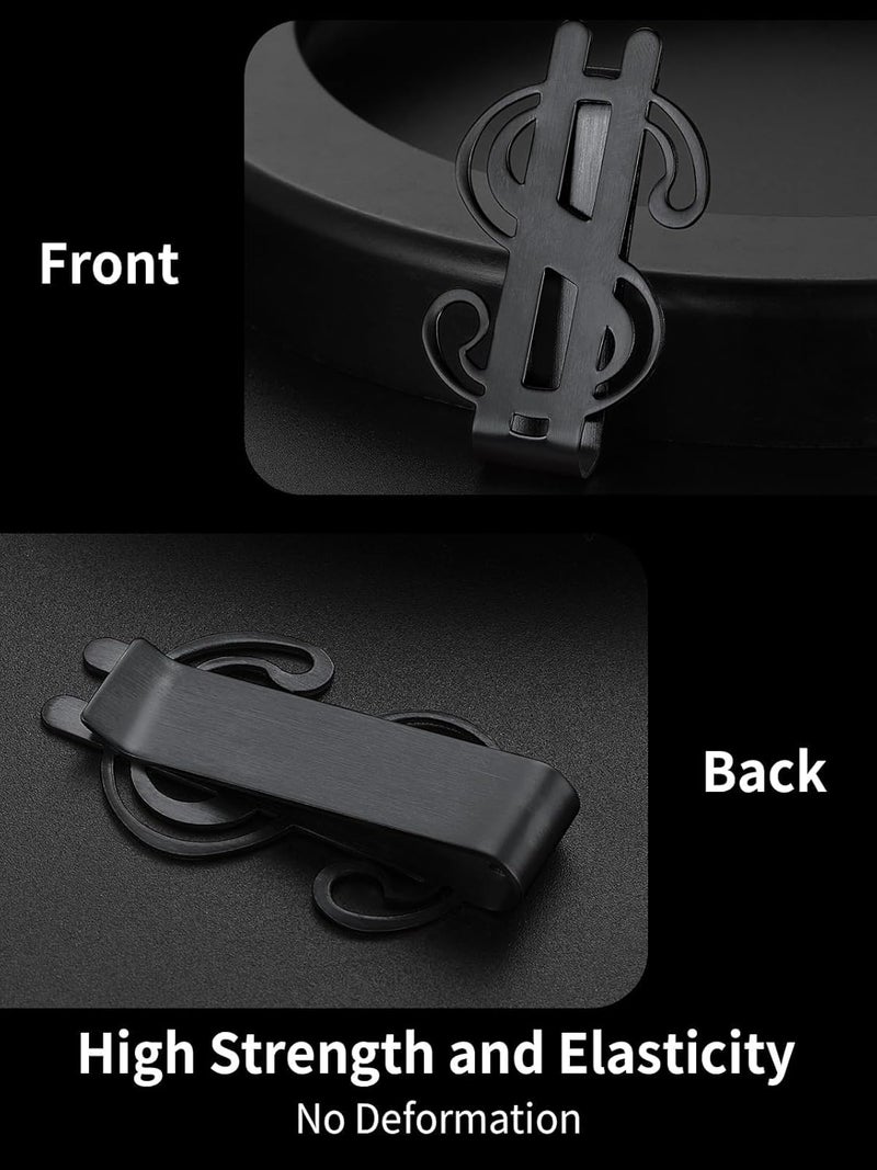 ChainsHouse Stainless Steel Money Clip Slim Wallet Credit Business Card Holder for Men, Wallet Charms Gift for Father Dad Husband - Image 4
